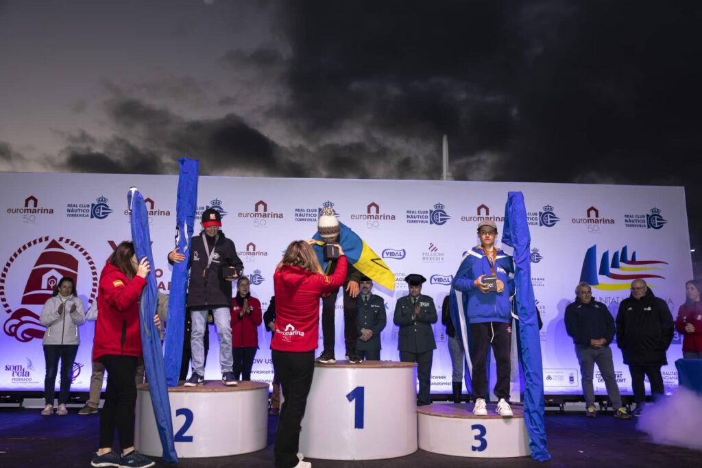 Prize giving ceremony of the Euromarina Optimist Trophy Torrevieja.